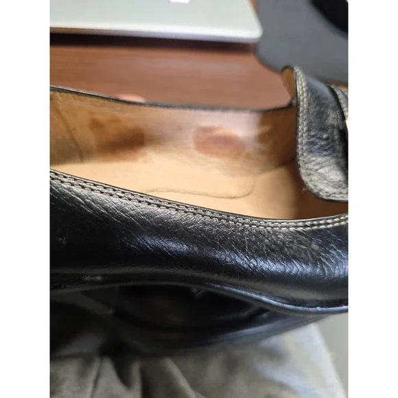 EuroSoft Shoes 9 Black Leather Coquette Retro Buckle Office Classic Jackie O - Picture 7 of 8